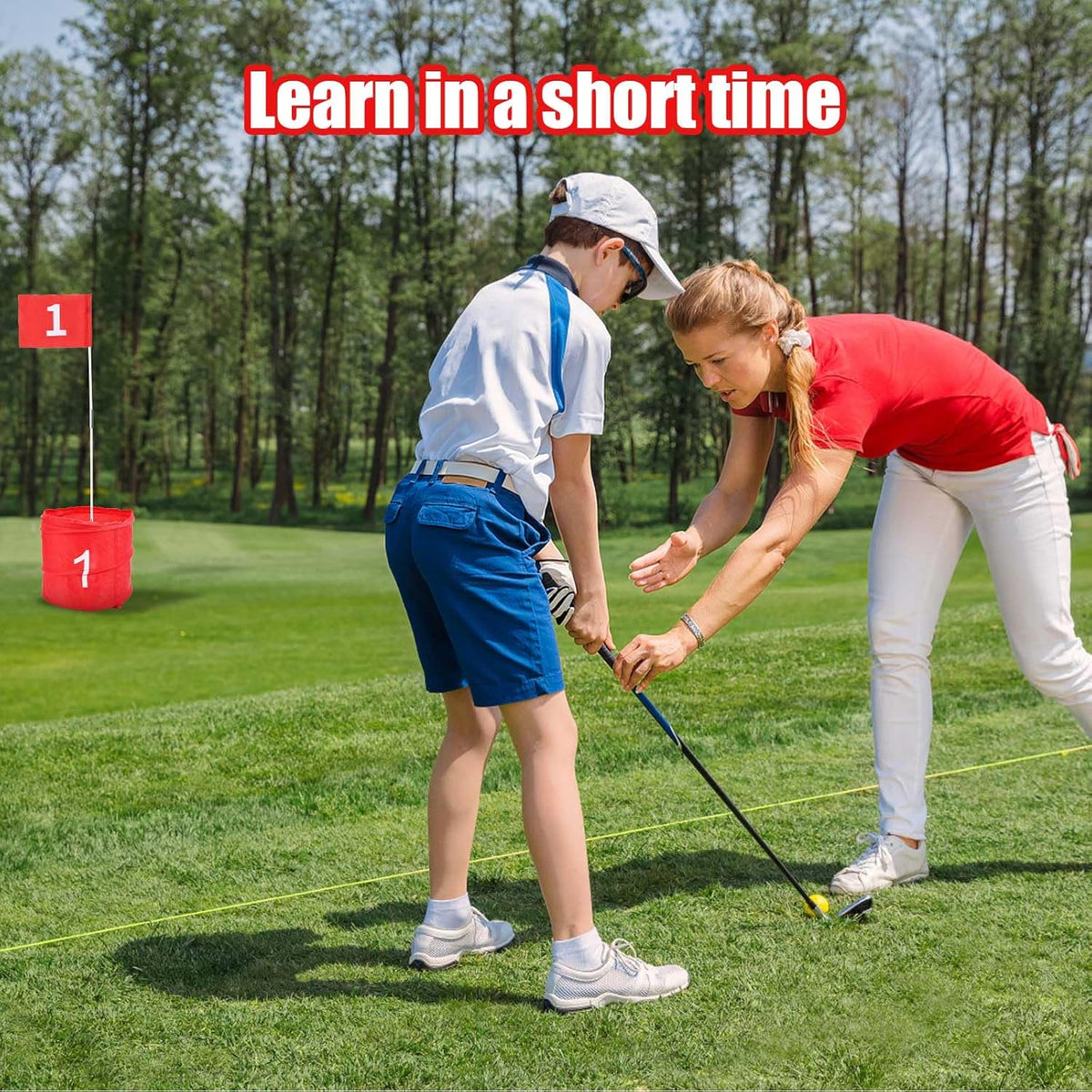 Golf Yard Game, 6 Holes Bucket Golf Games Backyard Golf Game Set Golf Practice Game voor Volwassenen Kinderen Gazon Strand Tuin Camping Park