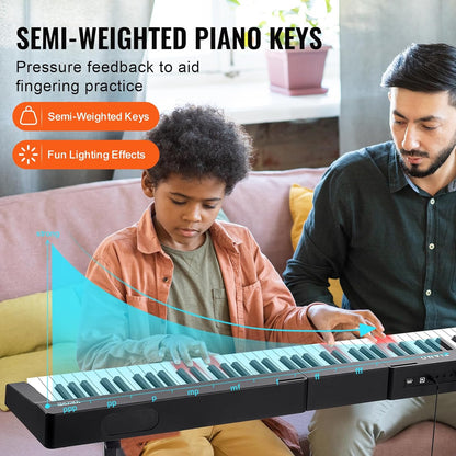 Digitale Piano Set – Keyboard – Pianotoetsenbord – Elektrisch Toetsenbord – Keyboard Piano – 88 Halfgewogen Toetsen – Bluetooth 5.0, USB En MIDI