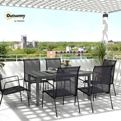 Outsunny Gartentisch Erweitert Aluminium 160/220x90cm Wetterfest Balcony, rutschfest Buffettisch Camping for 6-8 Persons, Outdoor Essisch für Garten, Terrasse Balcony Grau - QUORE