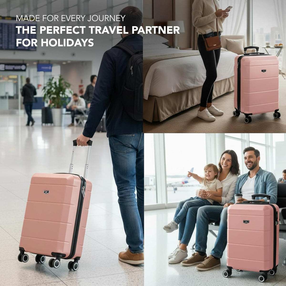 LUGG Jetset 3-delige hardcase-kofferset, 50,8 cm, 63,5 cm, 29, robuust en licht, met TSA-veilige sluiting, gladde 360°-wielen, binnenvakken, goedgekeurd door bedrijven