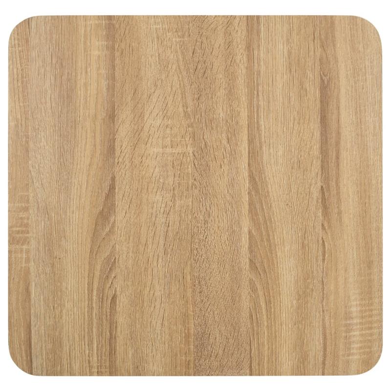 Bistrotic Light Brown Modern Bistro Table - 50x50cm Round/Rectangular MDF Wood & Metal Base, Space-Saving Indoor/Outdoor Dining Table or Accent Furniture, Easy-Clean Surface, Durable & Sturdy Design for Home, Cafe, Restaurant
