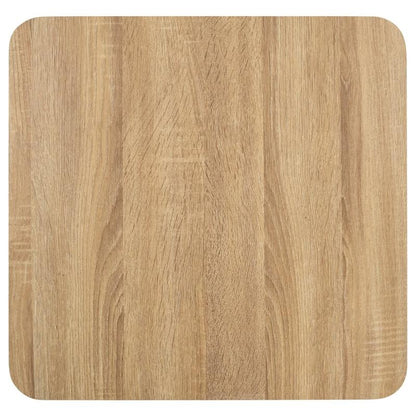 Bistrotic Light Brown Modern Bistro Table - 50x50cm Round/Rectangular MDF Wood & Metal Base, Space-Saving Indoor/Outdoor Dining Table or Accent Furniture, Easy-Clean Surface, Durable & Sturdy Design for Home, Cafe, Restaurant