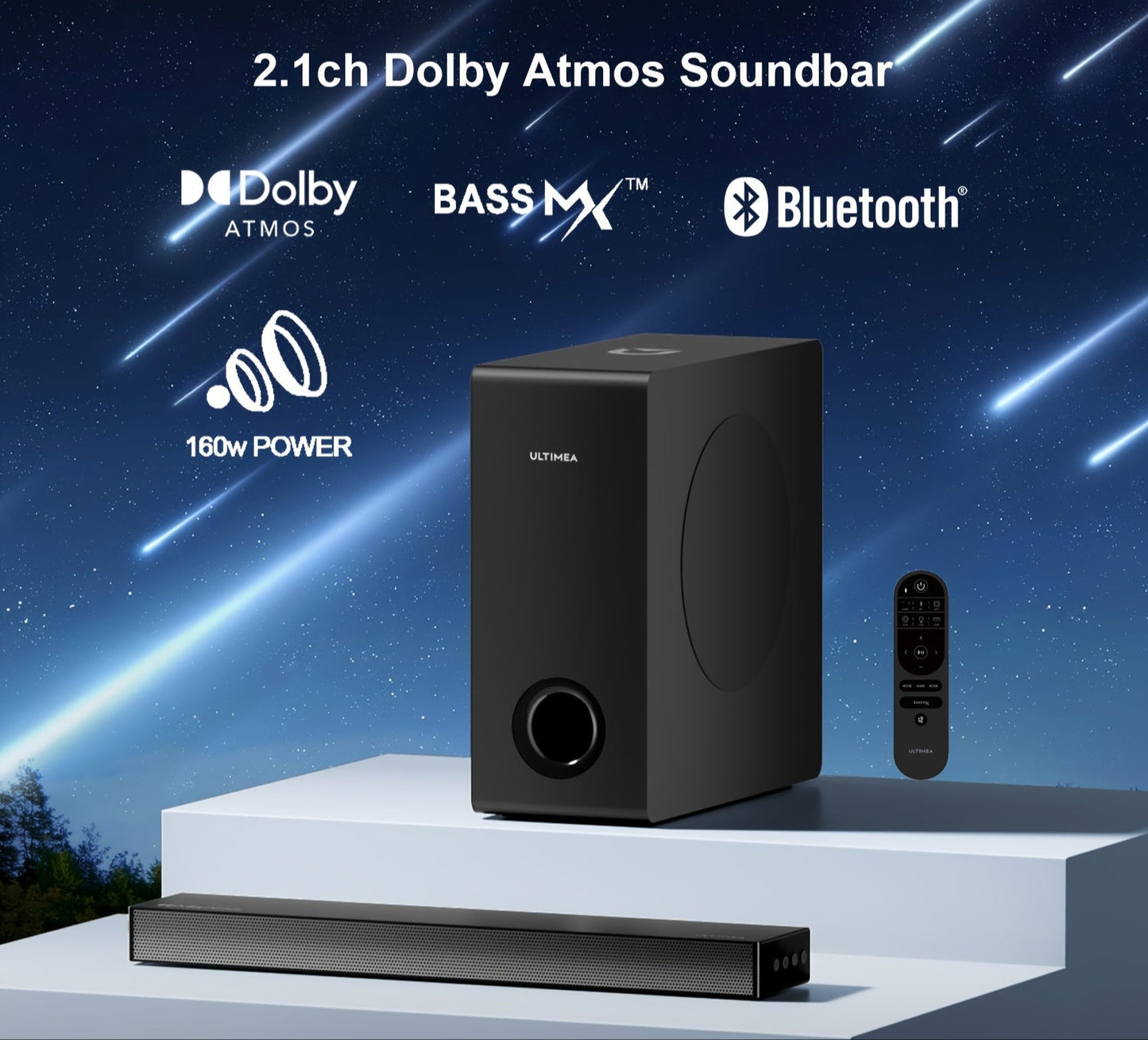 Soundbar – Home Theater Speaker – Multimedia Speaker – Audio Bar – Surround Sound Systeem – Dolby Atmos – Bass Boost – Ultra-Slim Design – HDMI eARC – Zwart