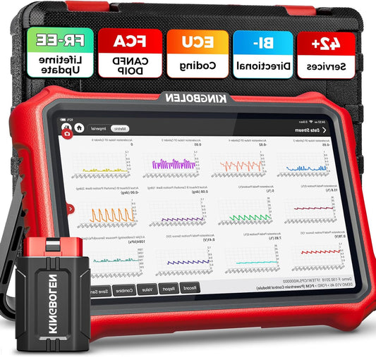 OBD2 Diagnose Tool – Auto Scanner – Foutcode Lezer – ECU Programmer – Diagnosetester – Draadloos Bluetooth – 8-Inch Scherm – Bi-Directionele Communicatie – 42+ Service Resetten – Levenslange Updates - QUORE