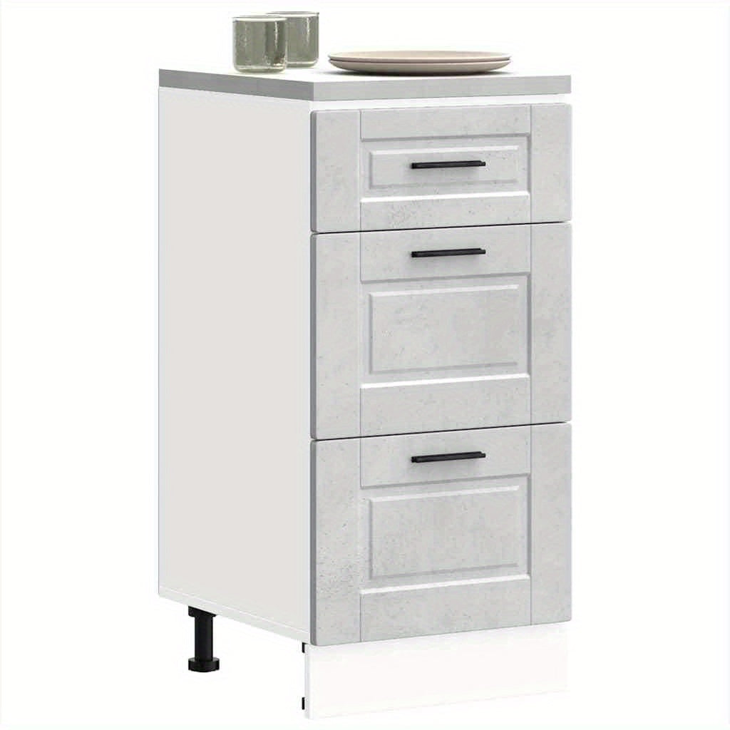 Kitchen base cabinet Porto concrete grey wood material Side Cabinet Organizer Storage Cabinet Storage Box for Bedroom, Living Room, Bathroom, Home Furniture