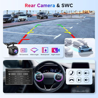 Android autoradio – Multimediaspeler – Navigatiesysteem – Touchscreen Radio – 2-DIN Radio – 7 Inch Touchscreen – Wireless CarPlay en Android Auto – 2 GB RAM + 64 GB Opslag
