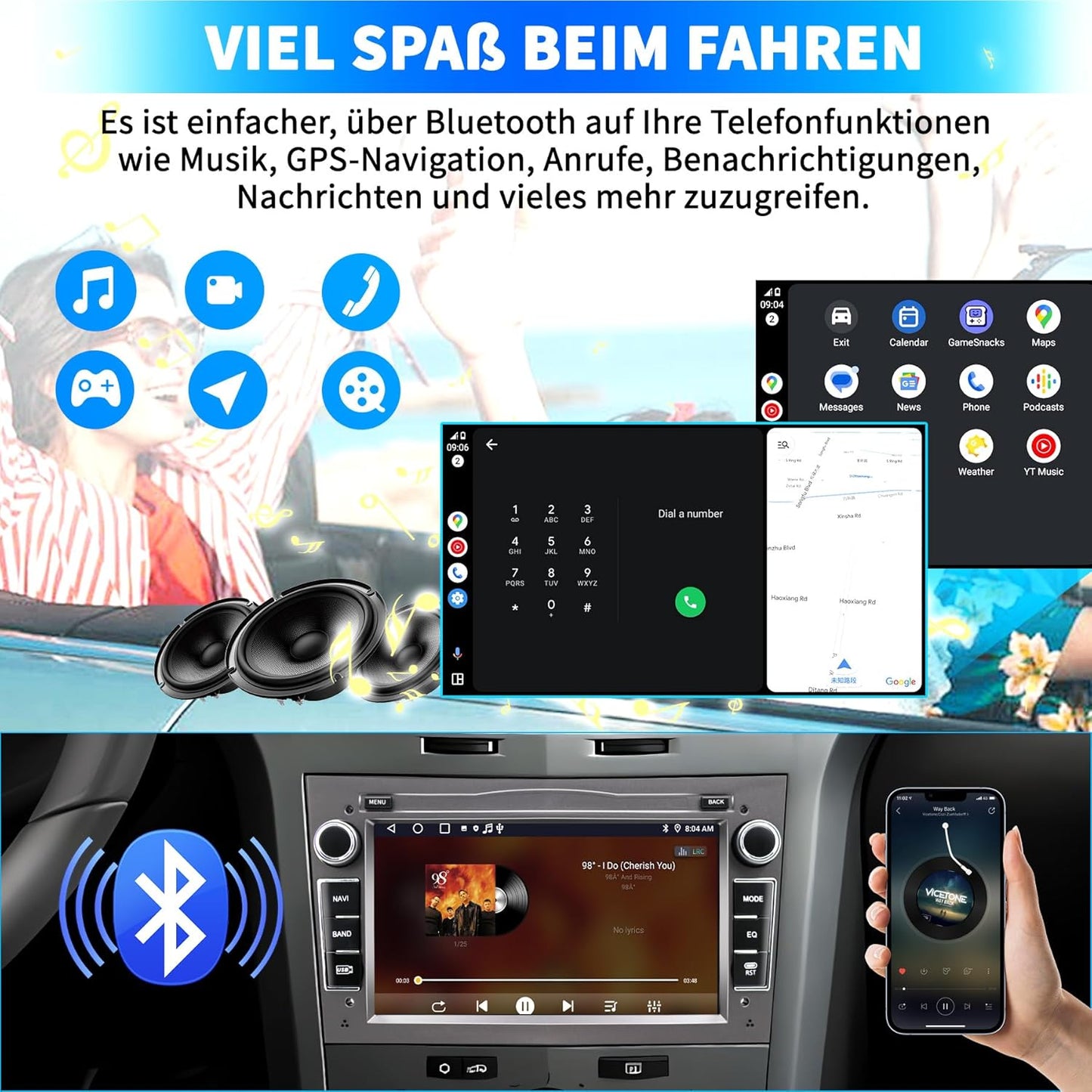 Autoradio – Autostereo – Inbouwradio – Auto Multimedia – Autoradiosysteem – Android 13 – 7-Inch Touchscreen – GPS Navigatie – CarPlay – Bluetooth – Wifi – MirrorLink – Stuurwielbediening – FM-Radio – 2 GB RAM – 32 GB Opslag