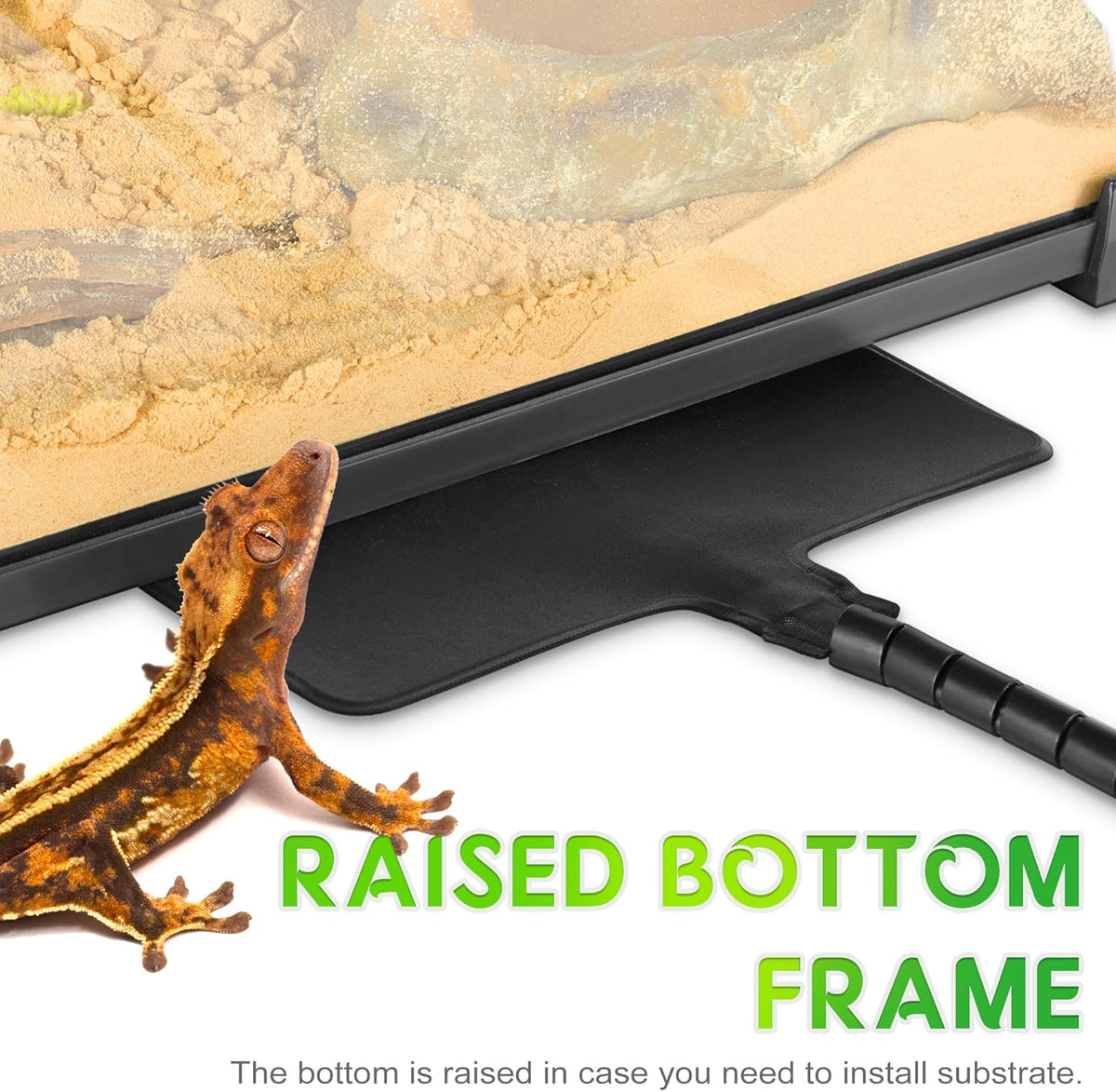 Mini Reptiel Glas Terrarium 12"x12"x12" Duurzame Reptielen Habitat Tank met Hittebestendig Aluminium Frame Dubbele Draaiende Deuren zonder Jam door Zand en Andere Puin