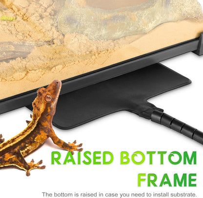 Mini Reptiel Glas Terrarium 12"x12"x12" Duurzame Reptielen Habitat Tank met Hittebestendig Aluminium Frame Dubbele Draaiende Deuren zonder Jam door Zand en Andere Puin