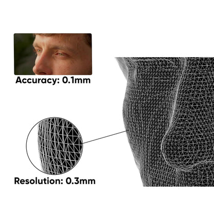 3DMakerpro Lynx 3D-scanner van 0,1 mm nauwkeurigheid en 10 fps scansnelheid, draagbare 3D-scanner voor 3D-printmodellen, ontwerp met intelligent grootschalig uitlijningsalgoritme - standaardpakket