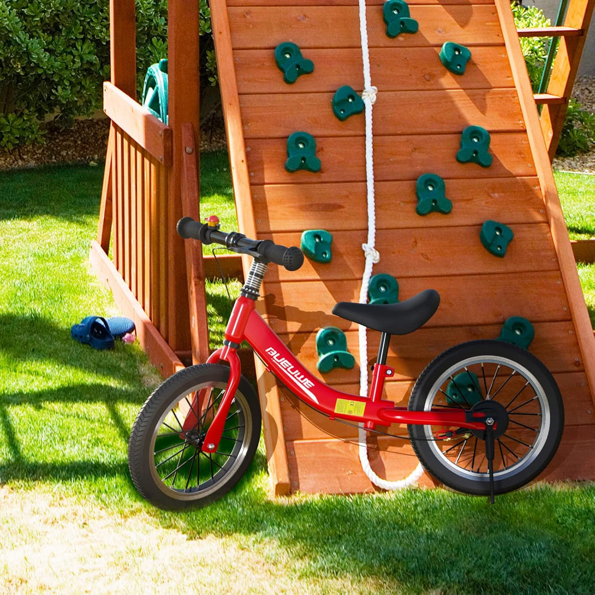 16 Inch Loopfiets Voor Kinderen Van 5-8 Jaar, Loopfiets Met Remmen, Verstelbaar Zadel, Lichtgewicht Koolstofstalen Frame Met Beugel, Stabiel En Duurzaam,Rood