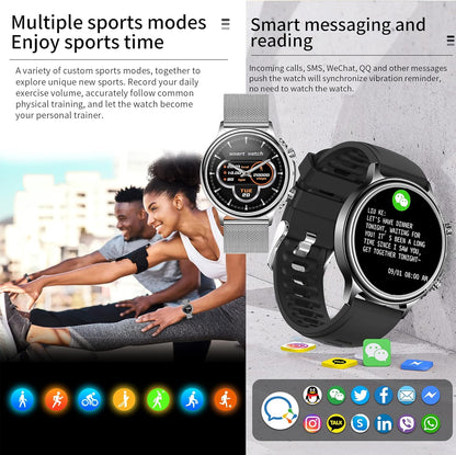 Smartwatch Dames met Bellen/Kiezen via Bluetooth, Smart Watch voor Dames, Slaapmonitor Menstruatie volgen, Calorie Stappenteller Stopwatch Smart Activity-Armband voor Android iOS (Zilver)