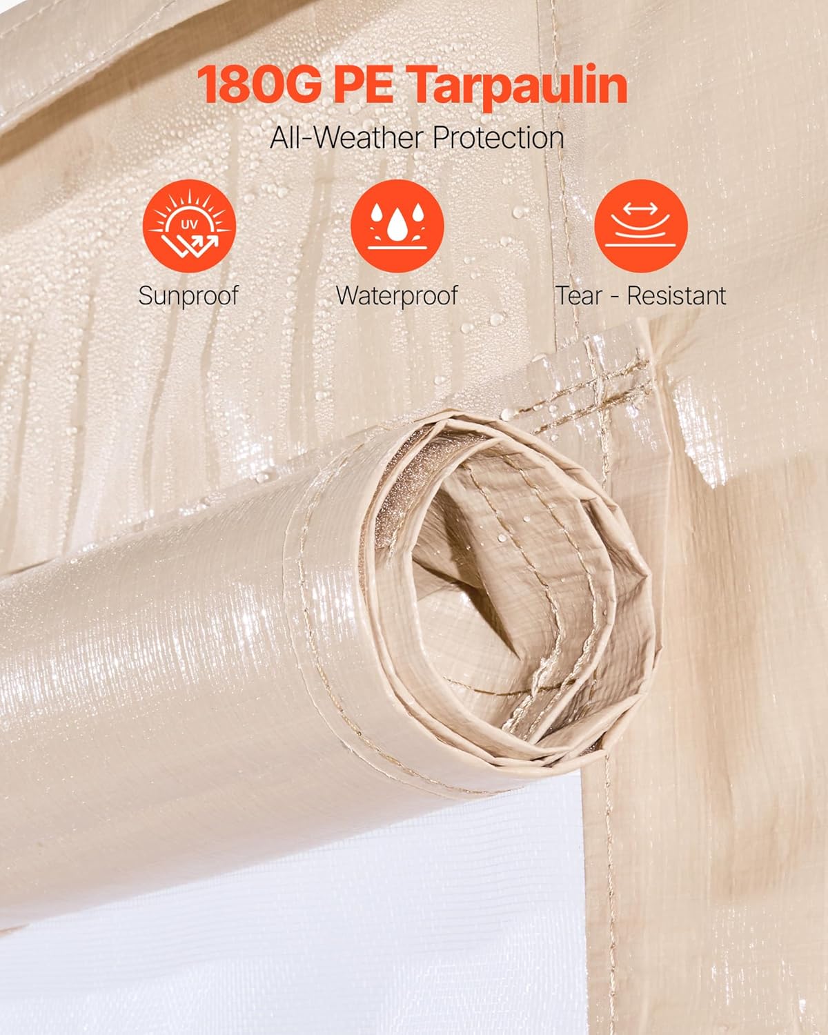 VEVOR Winterpaviljoenhoes past 3 x 4,3 m hardtop tuinhuisjes, all-weather tuinhuisjehoes met zijwanden en gaasramen, PE-materiaal met hoge dichtheid, gesloten opbergafdekkingen, tuinhuisjes niet