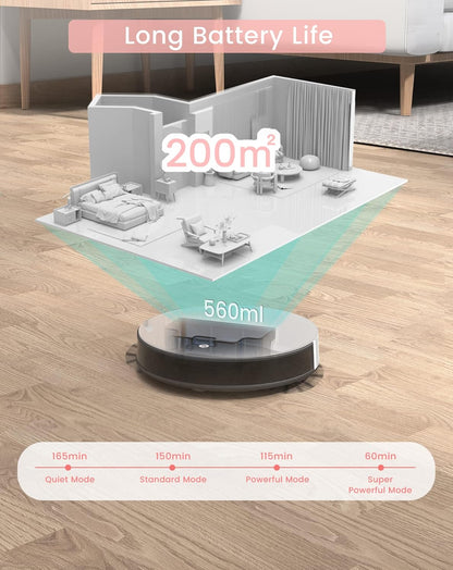 LEFANT N1 Robotstofzuiger, wifi-robotstofzuiger met 4500 Pa zuigkracht, compatibel met Alexa en app-bediening, zelfopladen, stille werking