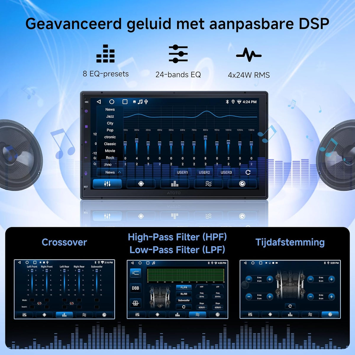 A5L Autoradio 2 DIN Android, Draadloos CarPlay en Android Auto, OBD2 Bluetooth Scanner, 7 Inch Touchscreen Autoradio met GPS Navi, Wi-Fi/BT/USB, AI-Chat, FM/AM/RDS, A5LG2B7T-S04