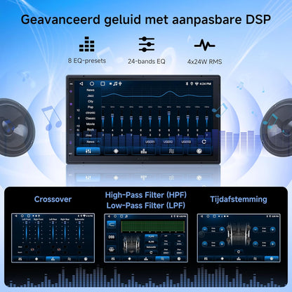 A5L Autoradio 2 DIN Android, Draadloos CarPlay en Android Auto, OBD2 Bluetooth Scanner, 7 Inch Touchscreen Autoradio met GPS Navi, Wi-Fi/BT/USB, AI-Chat, FM/AM/RDS, A5LG2B7T-S04