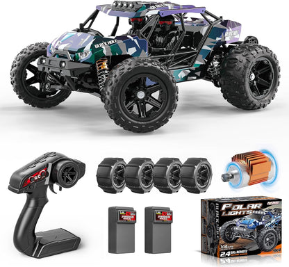 RC Auto – RC Truck – Radiografisch Voertuig – Bestuurbare Auto – 4WD Off-Road Truck – High Speed 40 km/h – Dubbele Oplaadbare Batterijen 1300mAh – 2 Sets Verwisselbare Banden