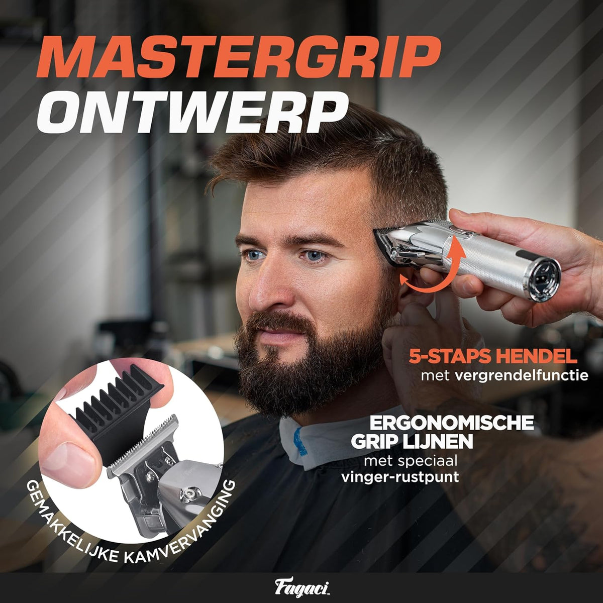 Fagaci Tondeuse Mannen met Turbo Kracht en Nauwkeurig Knippen, Trimmer for Men, Lange Batterijduur 5u Tondeuse, 3u Trimmer