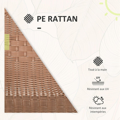 Tuinstoelen - Tuinmeubelenset - Tuin Eettafelstoelen - Rotan Bistroset - Moderne Stijl - Stapelbaar - Weerbestendig - Stabiel - Onderhoudsvriendelijk - 50 x 72 cm Tafel - 56 x 58 x 72.5 cm Stoel - Bruin