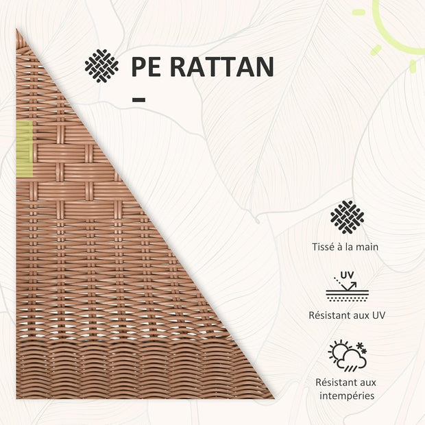 Tuinstoelen - Tuinmeubelenset - Tuin Eettafelstoelen - Rotan Bistroset - Moderne Stijl - Stapelbaar - Weerbestendig - Stabiel - Onderhoudsvriendelijk - 50 x 72 cm Tafel - 56 x 58 x 72.5 cm Stoel - Bruin