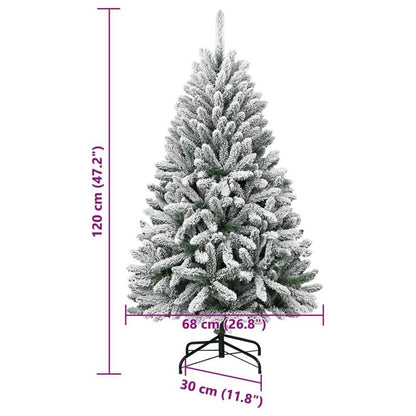 120cm (4ft) Full Snow-Covered Artificial Christmas Tree - Heavy Base Wide Standing Floor Tree for Living Room, Bedroom, Entryway - No Assembly Required, Realistic Winter Wonderland Decor - Easy Foldable Setup Holiday Decorati