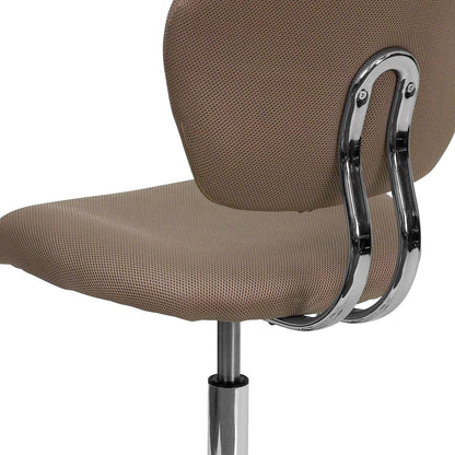 Flash Furniture Beverly Bureaustoel met gemiddelde rugleuning, netstof, gewatteerd, met chromen sokkel, koffiebruin