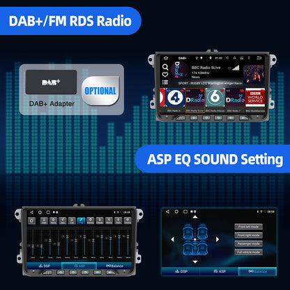 Multimedia Car Stereo – Autoradio – Navigatiesysteem – Touchscreen Radio – Inbouw Radio 22,86 cm – 9 Inch IPS Display – Android 14 Met Draadloze CarPlay & Android Auto
