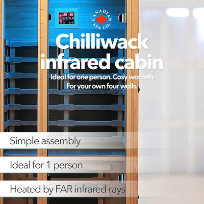 CANADIAN SPA CO. Chilliwack Infrared Cabin 1 Person, 102 x 97 x 191 cm, Infrared Sauna with Bluetooth Audio and LED Lighting, Sauna for Home - QUORE