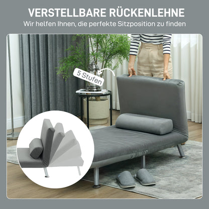 Relaxstoel Inklapbaar – Klapstoel – Ligstoel – Tuinstoel – Relaxfauteuil – Verstelbare Rugleuning – Zachte Velvet-Look Grijs