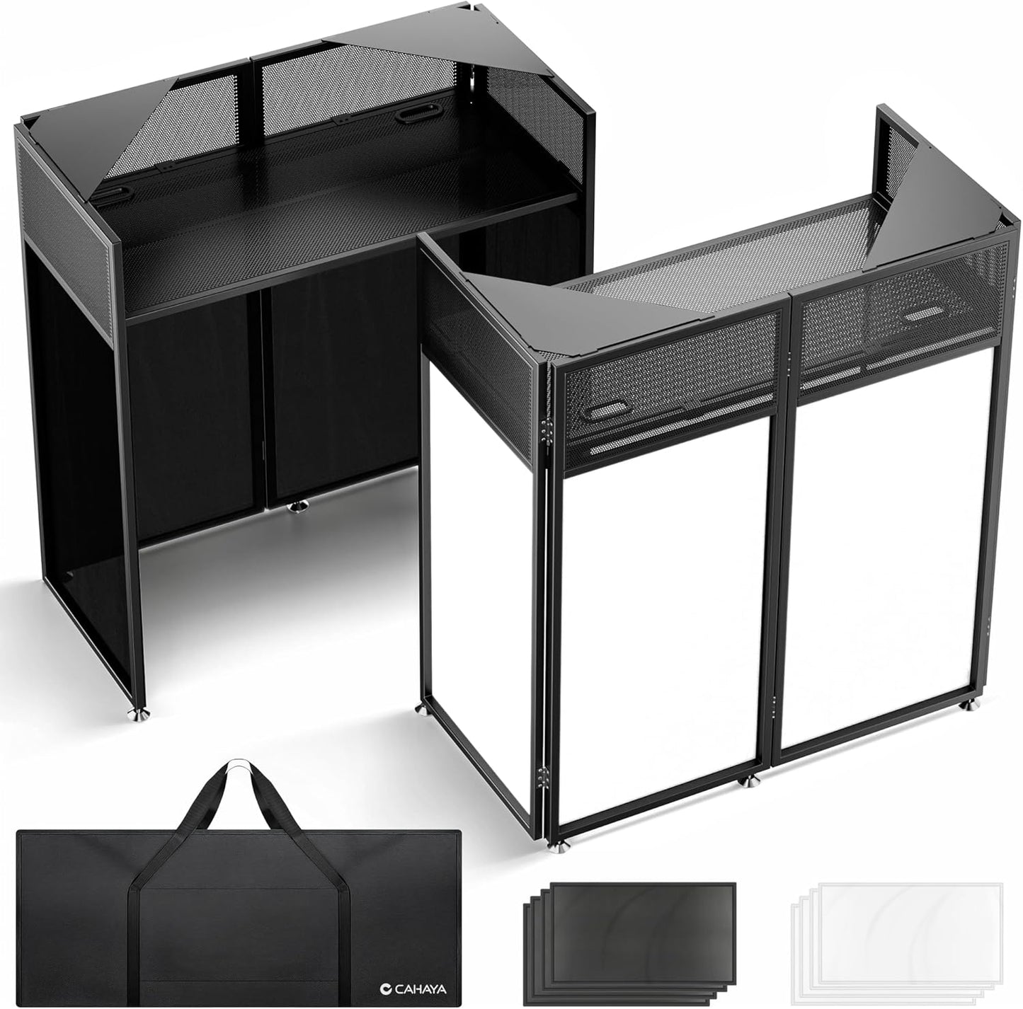 DJ-Standaard Opvouwbaar – DJ-Tafel – DJ-Booth – DJ-Meubel – DJ-Werktafel – 104 x 52 Cm Werkblad – Kabelbeheer Met Kabelgaten