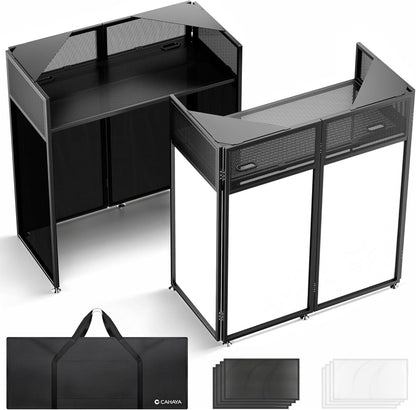 DJ-Standaard Opvouwbaar – DJ-Tafel – DJ-Booth – DJ-Meubel – DJ-Werktafel – 104 x 52 Cm Werkblad – Kabelbeheer Met Kabelgaten