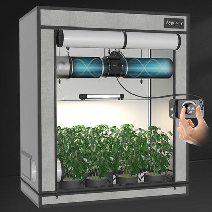 Aygrochy 200 mm inline buisventilator met variabele snelheidscontrole, afvoerventilator voor verwarming, koeling, booster, groeitenten, hydroculturen, thuisgebruik, ventilatie en afvoerluchtventilator.