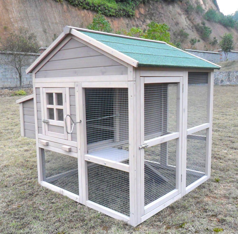 Winter-proof chicken coop, weatherproof, chicken house, XXL large quail coop, picker paradise, made of solid wood, suitable for 2-4 chickens, also as duck coop, rabbit hutch - QUORE