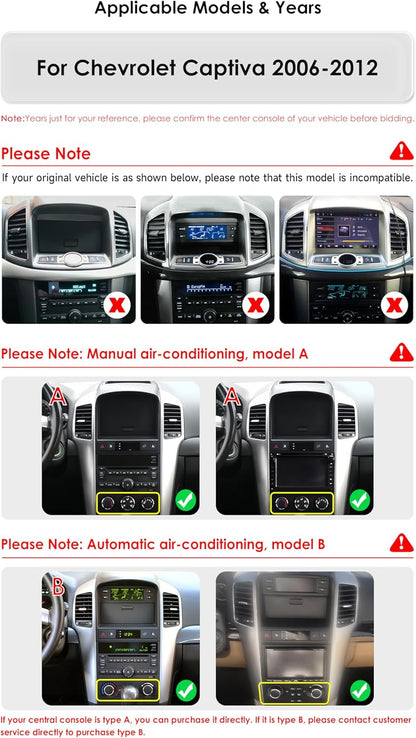 Ossuret Autoradio voor Chevrolet Captiva (2006-2012) (Lage configuratie), 9,7 Inch Android 13 Touchscreen 2+32GB GPS Navigatie met Carplay DSP Stuurwielbediening (Model A)