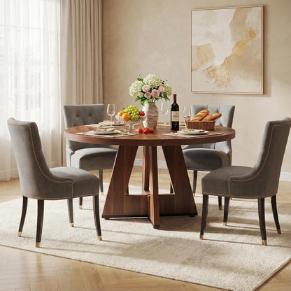 Lailang 120cm Eettafel, Modern Eetkamertafel, Houten Eettafel, Dining Table For 4, Kitchen Dining Table, 120 x 120 x 75 cm, Rustic Brown