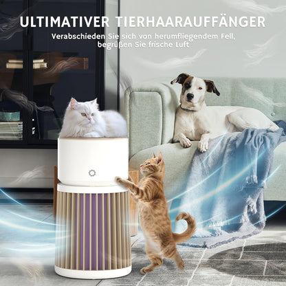 Airthereal Luchtreiniger voor dieren, grote ruimte 325 m², filter H13 paars, geurverwijderaar, haren, stof en rook, gespecialiseerde reiniger, sensor PM2.5, AGH400-PET