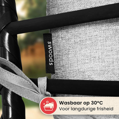 Swoods XXL Egg Hangstoel – Hangstoel met standaard – Voor Binnen en Buiten – Incl. Kussens – Egg Chair – Weerbestendig - Ei Stoel – tot 150kg (Lichtgrijs)
