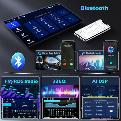 4G+64G Android 15 2 DIN Autoradio voor VW Golf Tiguan Caddy Polo Touran met Draadloze CarPlay Android Auto GPS, 7" Touchscreen, DSP FM/RDS Radio WiFi + Achteruitrijcamera + Microfoon