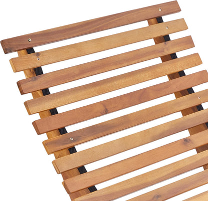 Beliani Outdoor Garden Patio Rocking Chair Sunbed Acacia Wood Natural Brescia II - QUORE