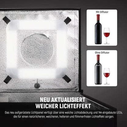 NEEWER LP40 Lichtbak voor fotostudio, 40 W, 40 W, 40 W, opvouwbaar, draagbaar, 4 achtergronden, 5600 K, 144 leds, 5310 lx/0,5 m, dimbare tent voor elektronica-sieraden