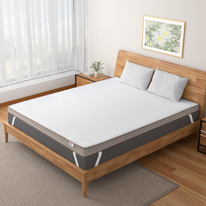 Gel Memory Foam Topper 180x200 – Matras Topper – Traagschuim Topper – Matrassen Topper – Boxspring Topper – Dubbelzijdig Hardheidsniveau H3/H4 – Verkoelende Gel Met Ventilatie
