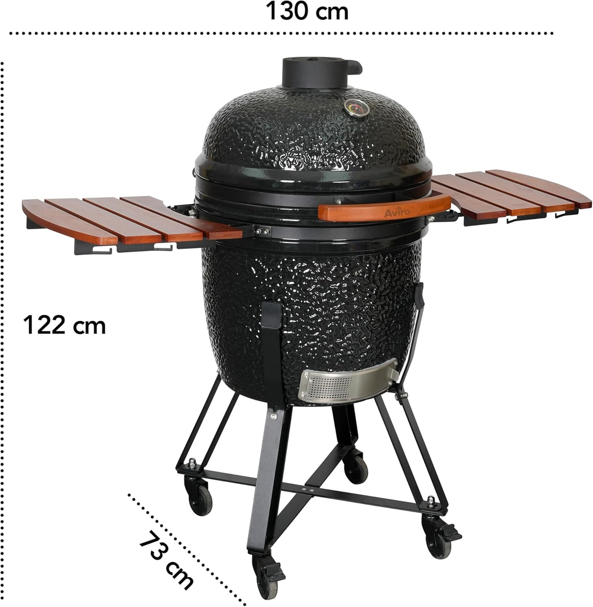 Aviro Kamado BBQ Egg XL - 21,6 Inch - Inclusief Hoes - Tot 10 Personen - Houtskoolbarbecue - Ø 46 CM - Zwart