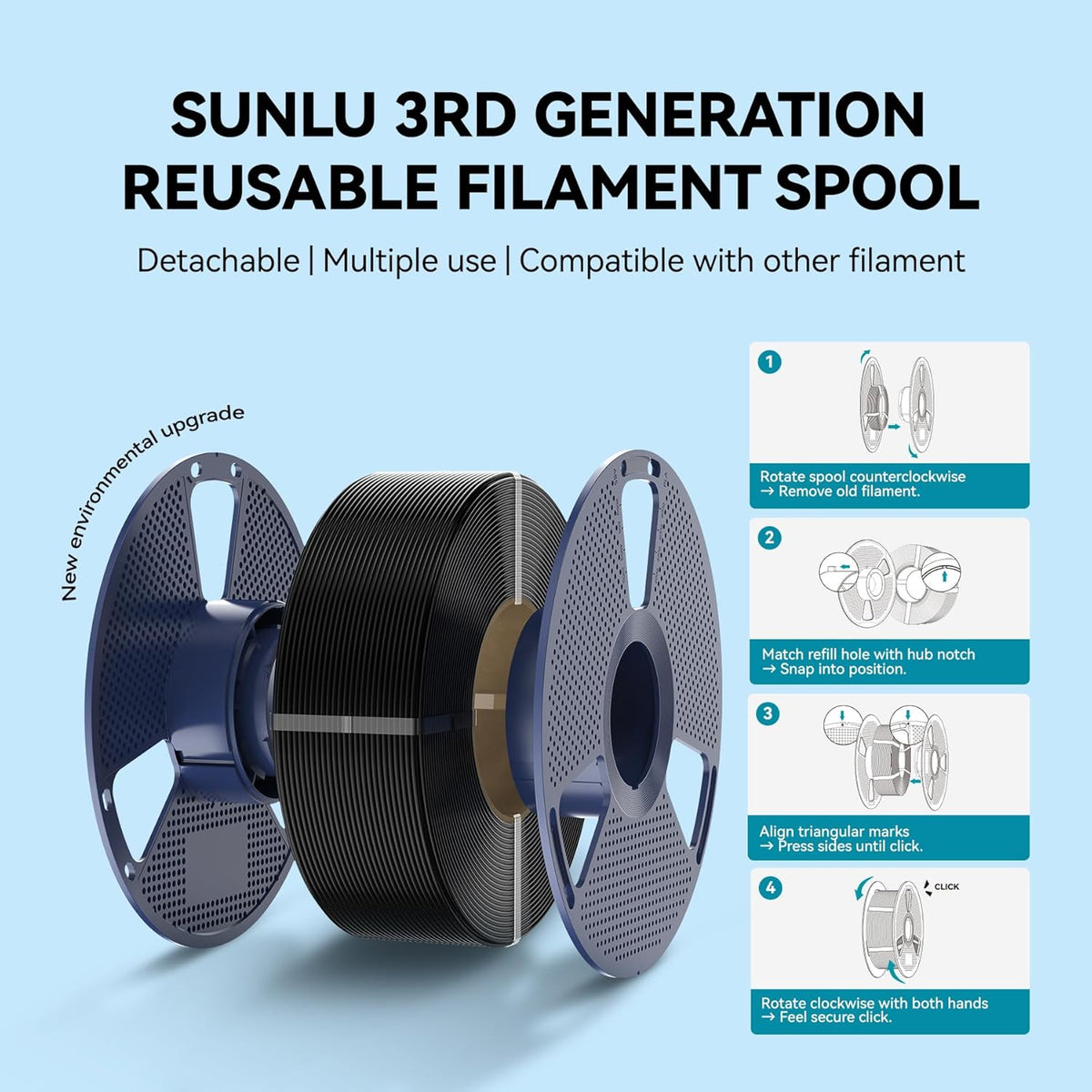 SUNLU PLA-filament, 10 kg, meerkleurig, 3D-printerfilament, PLA 1,75 mm +/- 0,02 mm, eenvoudig te gebruiken, beginnersvriendelijk, 1 kg spoel, 10 stuks. (5 spoelen zwart en 5 spoelen wit)