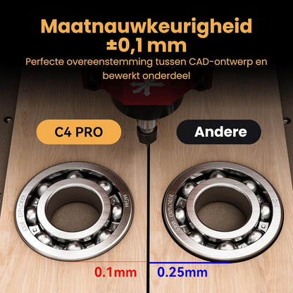 ATOMSTACK C4 Pro CNC-freesmachine, 4-assige ondersteuning, 200 W spindel, CNC-frees- en graveermachine, 420 x 420 mm werkbereik, offline bediening, voor hout, kunststof, aluminium, messing