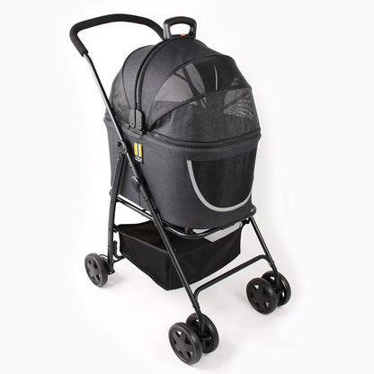 model Coco 2-in-1-hondenwagen & huisdierbuggy tot 15 kg met extra mand voor boodschappen of dieraccessoires, eenvoudig inklapbaar op wendbare, flexibele wielen in modern design