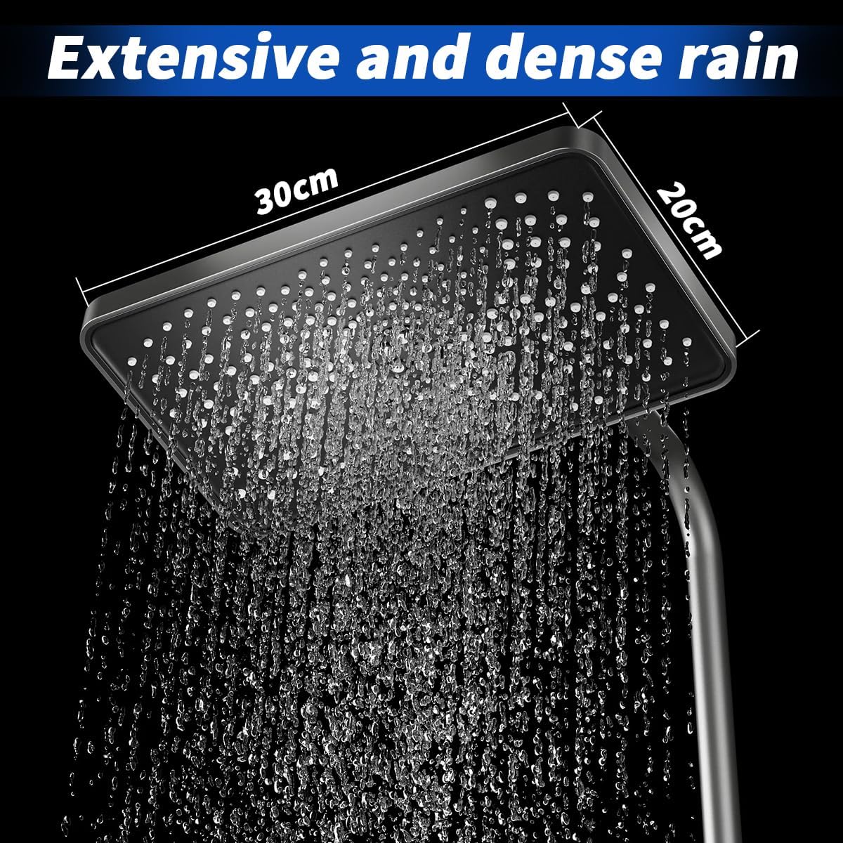 Douchesysteem Met Thermostaat – Regendouche – Douchekolom – Handdouche – Baduitloop – 31 x 20 cm Regendouche – Verstelbare Hoogte Tot 1,3 m