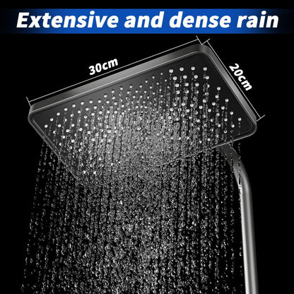Douchesysteem Met Thermostaat – Regendouche – Douchekolom – Handdouche – Baduitloop – 31 x 20 cm Regendouche – Verstelbare Hoogte Tot 1,3 m