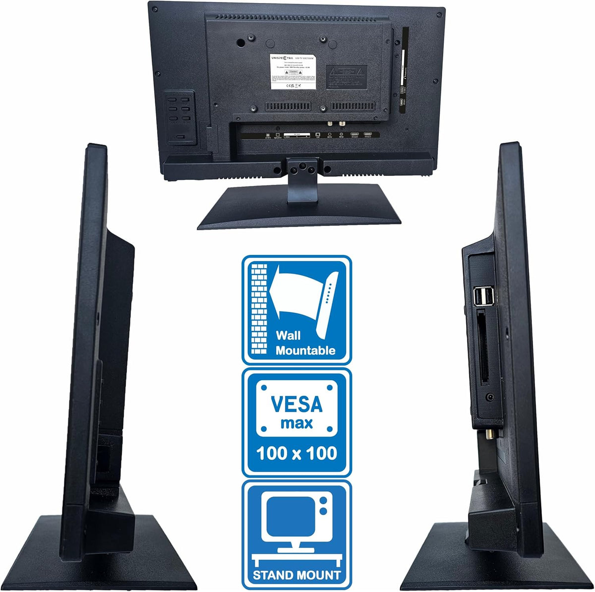 Unispectra® 22“ Smart TV (webOS) FHD 230V 24V Triple Tuner: Sat, Antenne, Kabel TV, 3xHDMI, 2xUSB, Magic Remote. 12V TV voor campers, caravans, vrachtwagens, bestelwagens, boten, thuis