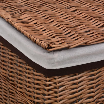 Wasmand – Wasbox – Wassorteerder – Opbergmand – Waszak – Handgevlochten Wilgentakken – Ruime Inhoud 43x34x57,5 cm