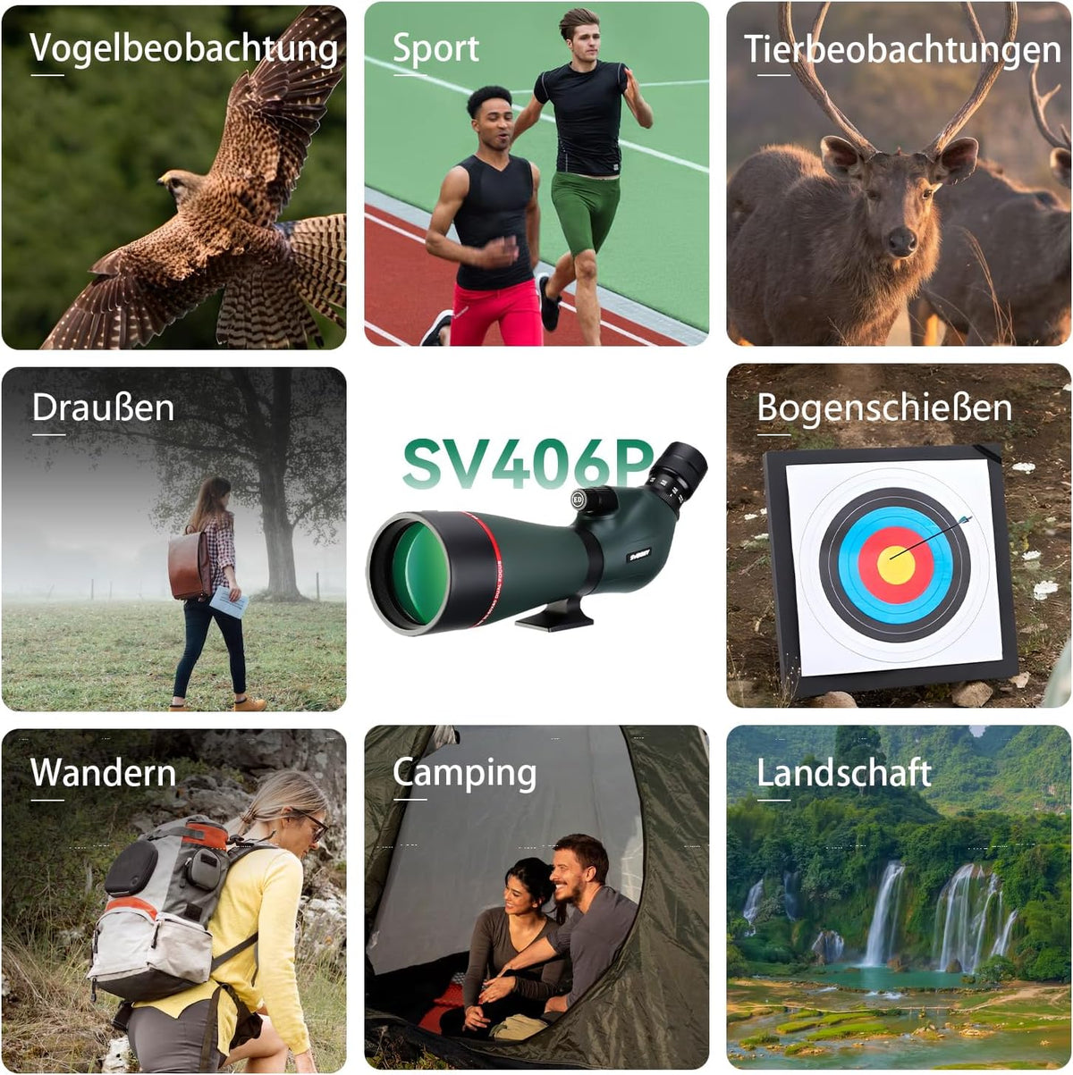Svbony SV406P ED Spotlights, 20-60 x 80mm 1.25" Zoom Spotlights with Dual Focus FMC BAK4, Spotting Scope for Bird Watching in the Wild Casual Astronomy Photography - QUORE